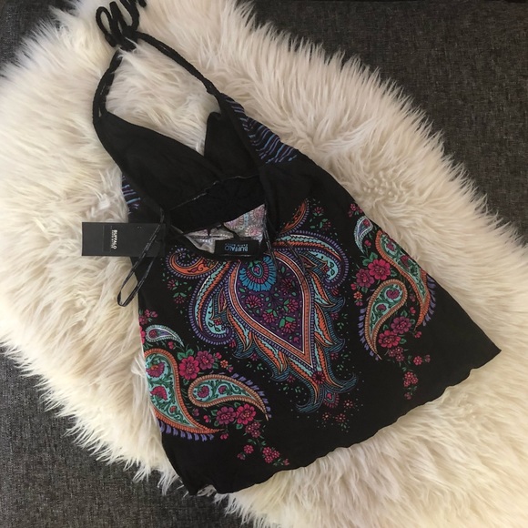 BUFFALO DAVID BITTON Paisley Boho Halter Top, XS - Picture 2 of 8